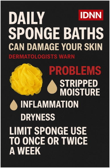 Dermatologists Warn: Daily Sponge Bathing Can Harm Skin Barrier